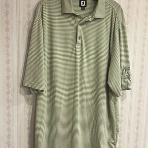 Men's Green Striped Polo Shirt